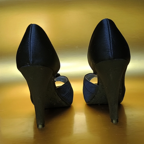Michelangelo Peep Toe Ribbon Stilettos - Picture 4 of 5